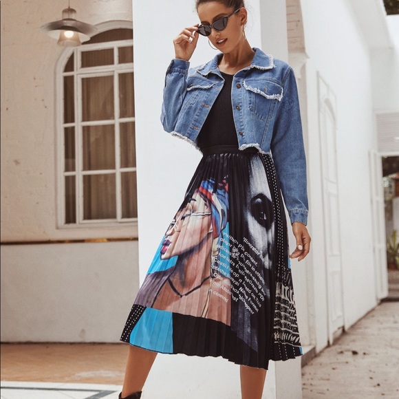 🔥🆕Long Sleeve Button Down Jean Denim Crop Jacket - Picture 4 of 10